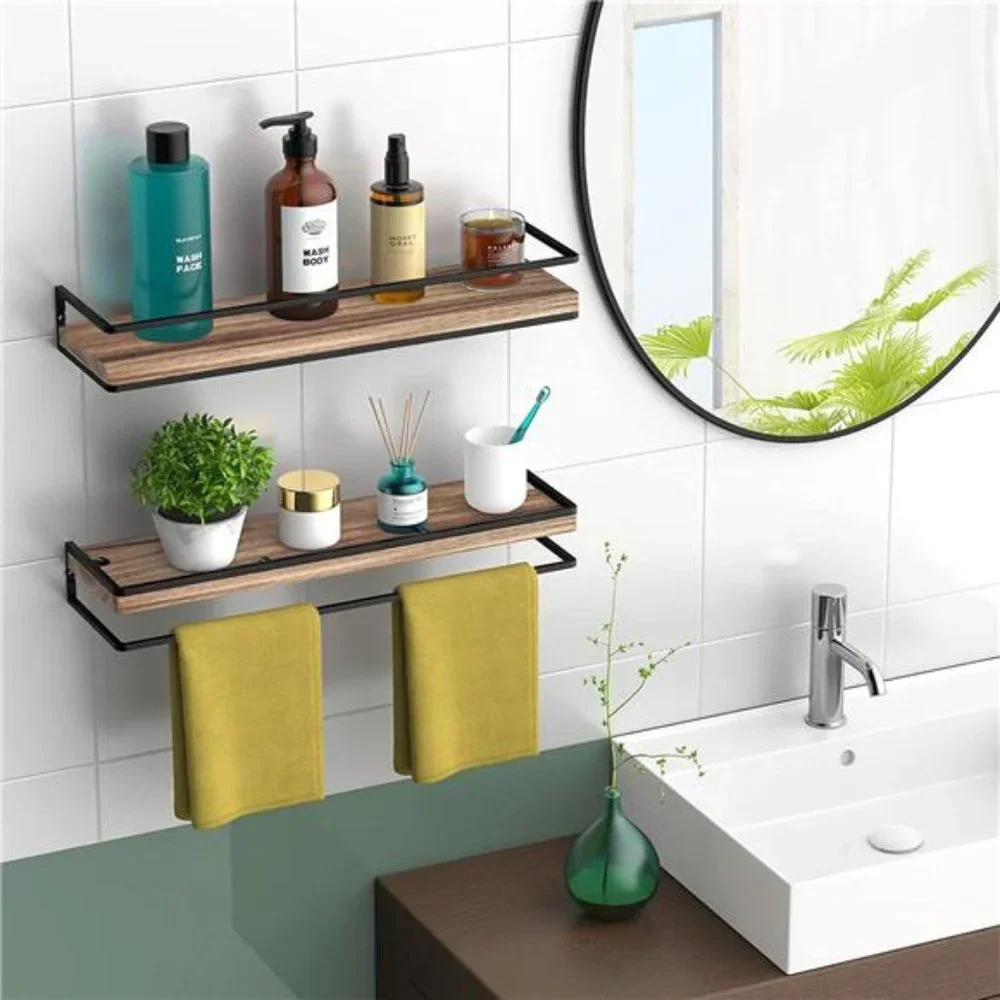 Floating Shelves Wall Mounted Set of 2 Wall Storage Bedroom Living Room Bathroom